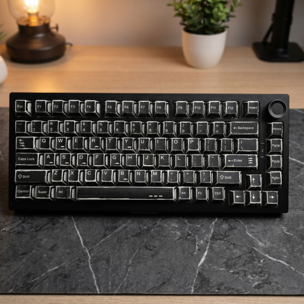 BỘ KEYCAP DYE-SUB BLACK COMIC (PBT/CHERRY PROFILE/136 PHÍM)