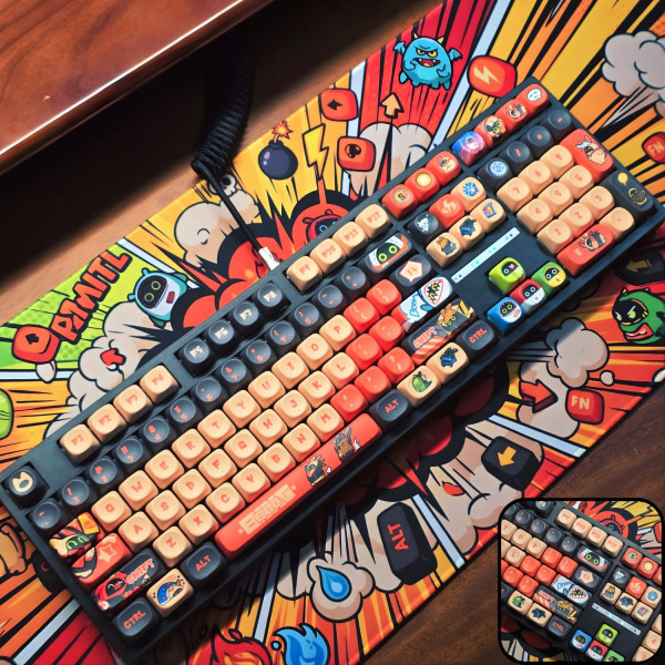 BÀN PHÍM CƠ LEAVEN K108 BOOBANG TEAM POM GREEN SWITCH
