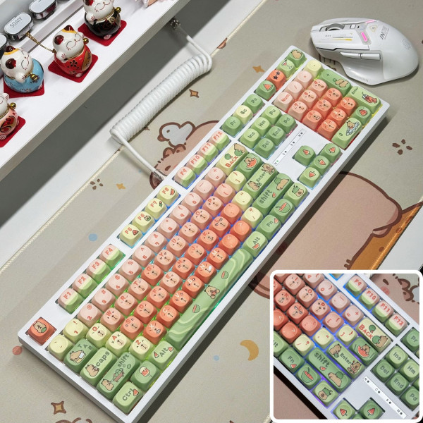 BÀN PHÍM CƠ LEAVEN K108 GREEN CAPYBARA POM GREEN SWITCH