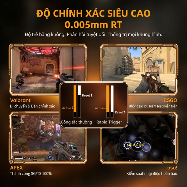 BÀN PHÍM CƠ ATTACK SHARK R68 HE CARBON FIBER BLACK AMBER SWITCH