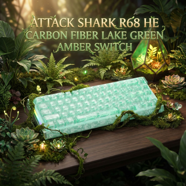 BÀN PHÍM CƠ ATTACK SHARK R68 HE CARBON FIBER LAKE GREEN AMBER SWITCH