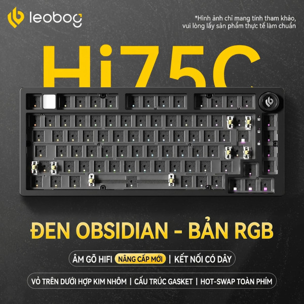 KIT BÀN PHÍM CƠ HI75C PRO WIRED NHÔM BLACK