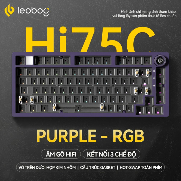 KIT BÀN PHÍM CƠ HI75C PRO MULTI MODES NHÔM PURPLE