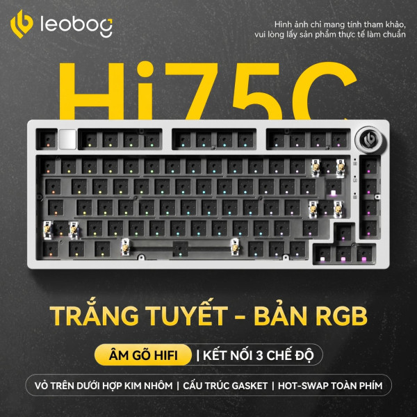KIT BÀN PHÍM CƠ HI75C PRO MULTI MODES NHÔM WHITE