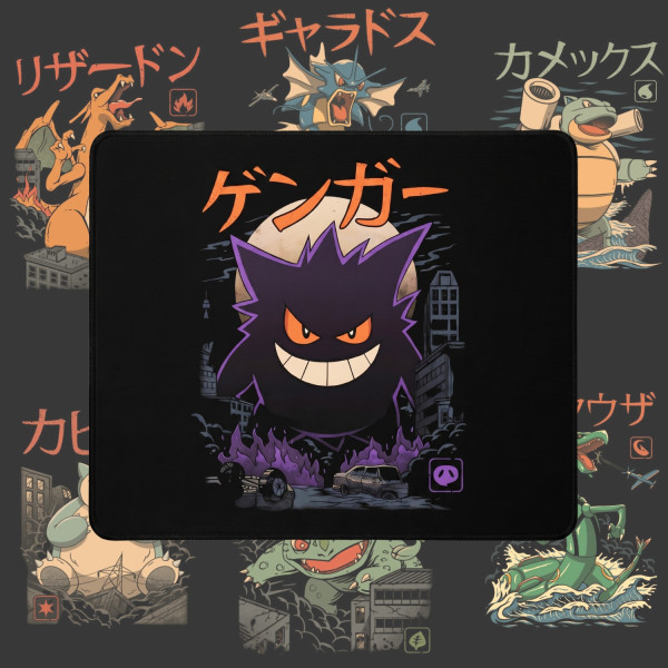 LÓT CHUỘT BLACK POKEMON KAIJU SIZE 26X21 DÀY 3MM