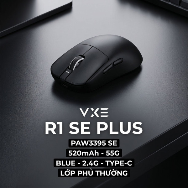 CHUỘT VXE R1 SE PLUS MULTI MODES ĐEN