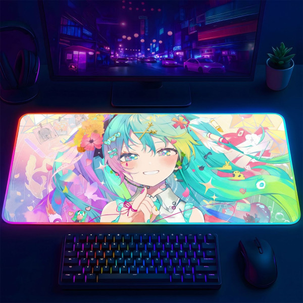 LÓT CHUỘT LED RGB 80×30 MIKU 01