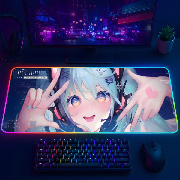 LÓT CHUỘT LED RGB 80×30 MIKU 02