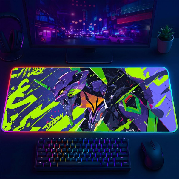 LÓT CHUỘT LED RGB 80×30 EVAGELION UNIT 01