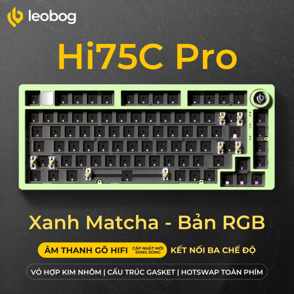 KIT BÀN PHÍM CƠ HI75C PRO MULTI MODES NHÔM MATCHA GREEN