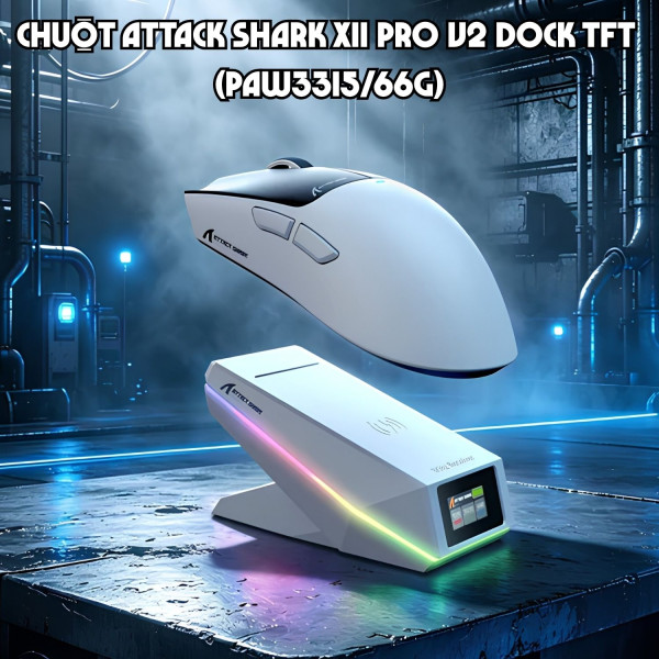 CHUỘT ATTACK SHARK X11 PRO V2 DOCK TFT (PAW3315/66G)