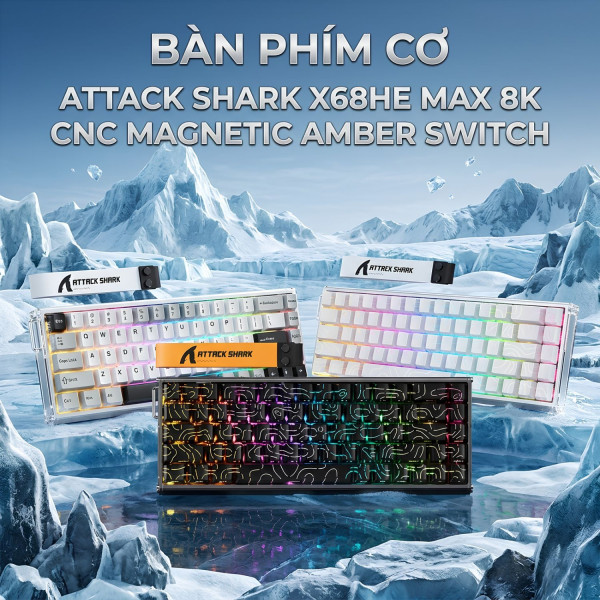 BÀN PHÍM CƠ ATTACK SHARK X68HE MAX 8K CNC MAGNETIC AMBER SWITCH