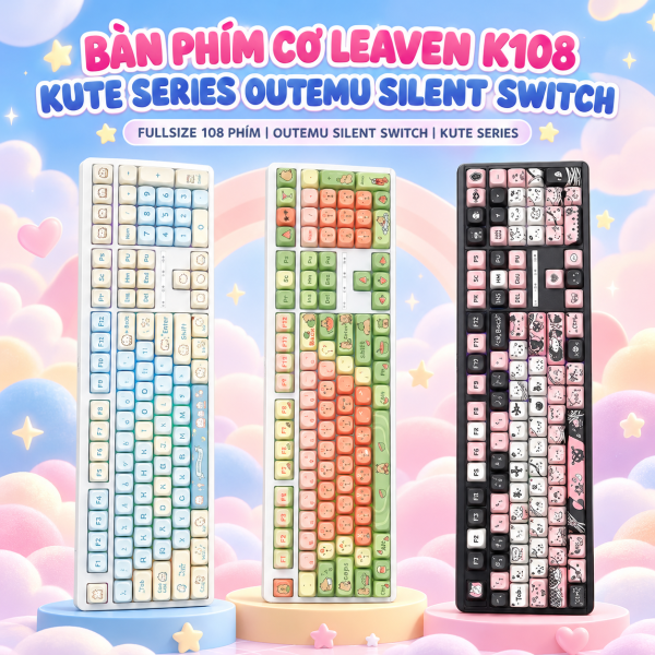 BÀN PHÍM CƠ LEAVEN K108 KUTE SERIES OUTEMU SILENT SWITCH