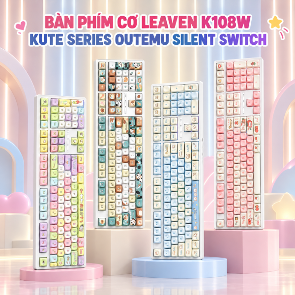 BÀN PHÍM CƠ LEAVEN K108W MULTI MODES KUTE OUTEMU SILENT SWITCH