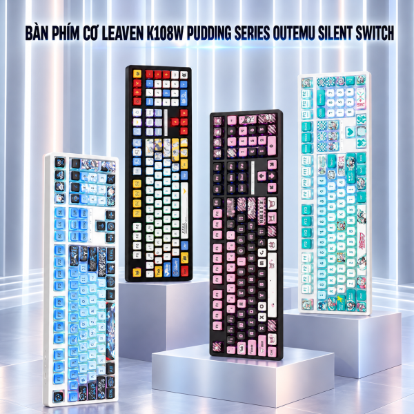 BÀN PHÍM CƠ LEAVEN K108W MULTI MODES PUDDING OUTEMU SILENT SWITCH