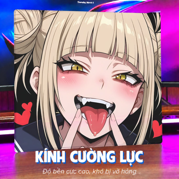 LÓT CHUỘT KÍNH CƯỜNG LỰC ANIME GIRL SIZE 35X30 DÀY 3MM