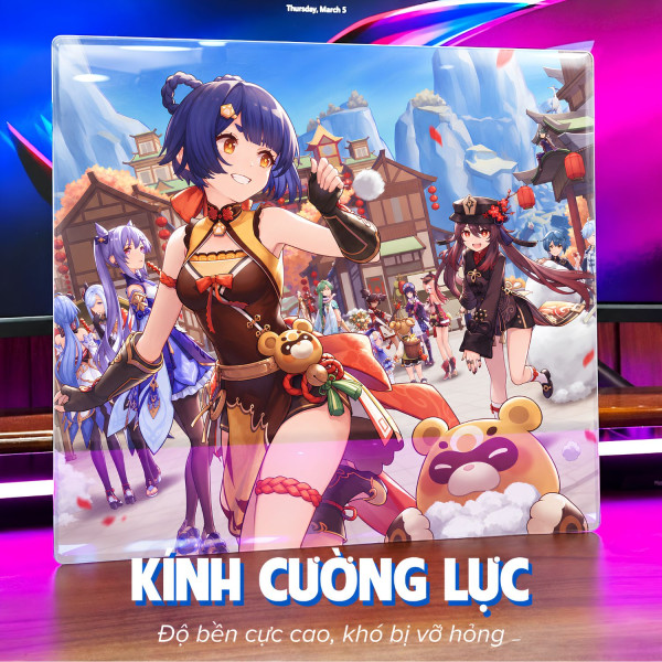 LÓT CHUỘT KÍNH CƯỜNG LỰC GENSHIN IMPACT SIZE 45X40 DÀY 3MM