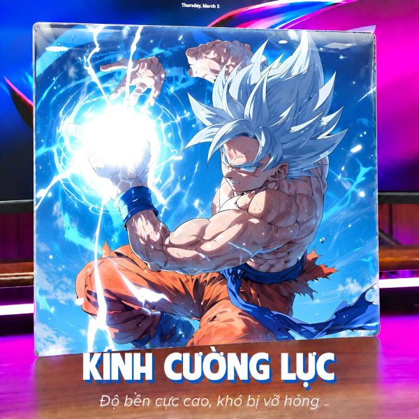 LÓT CHUỘT KÍNH CƯỜNG LỰC GOKU DRAGON BALL SIZE 45X40 DÀY 3MM