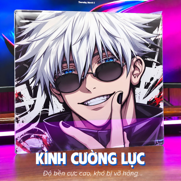 LÓT CHUỘT KÍNH CƯỜNG LỰC JUJUTSU KAISEN SIZE 45X40 DÀY 3MM