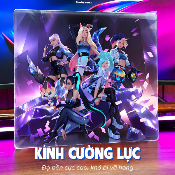 LÓT CHUỘT KÍNH CƯỜNG LỰC LOL LIÊN MINH HUYỀN THOẠI SIZE 35X30 DÀY 3MM