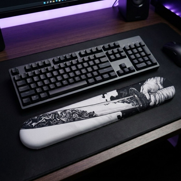 KÊ TAY BÀN PHÍM SILICON WHITE KATANA DÀY 18MM