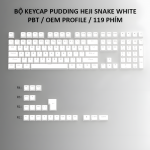 BỘ KEYCAP PUDDING HEJI SNAKE WHITE (PBT/OEM PROFILE/119 PHÍM)