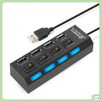 BỘ CHIA 4 CỔNG USB HUB 2.0 CÓ CÔNG TẮC ĐEN
