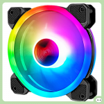 QUẠT LED CASE COOLMOON V4 LED RGB 12CM LED VÒNG + TRỤC
