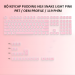 BỘ KEYCAP PUDDING HEJI SNAKE LIGHT PINK (PBT/OEM PROFILE/119 PHÍM)