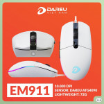 CHUỘT GAMING DAREU EM911 RGB TRẮNG