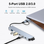 BỘ CHIA USB HUB 3.0 NHÔM 7 IN 1 LDH-7C