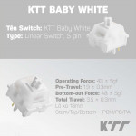 HỘP 45 SWITCH KTT BABY WHITE (LINEAR/5 PIN)