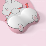 KÊ TAY BÀN PHÍM SILICON WHITE BUNNY SIZE 104 PHÍM