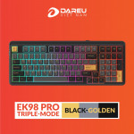 BÀN PHÍM CƠ DAREU EK98 PRO TRIPLE MODE BLACK GOLDEN DAREU DREAM SWITCH