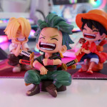 BỘ 3 MÔ HÌNH LUFFY - ZORO - SANJI AI CHIBI NGỒI 13CM