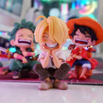 BỘ 3 MÔ HÌNH LUFFY - ZORO - SANJI AI CHIBI NGỒI 13CM