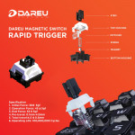 BÀN PHÍM CƠ DAREU EK75 RAPID TRIGGER TRIPLE MODE BLACK GOLDEN DAREU RT MAGNETIC SWITCH