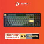 BÀN PHÍM CƠ DAREU EK87 PRO TRIPLE MODE BLACK GOLDEN DAREU DREAM SWITCH