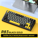 BÀN PHÍM CƠ DARK ALIEN R83 CNC MULTI MODES BLACK GOLD PHIMON V3 SWITCH