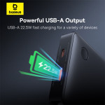 PIN DỰ PHÒNG BASEUS AIRPOW LITE POWER BANK 10000MAH 22.5W DUAL CABLE ĐEN