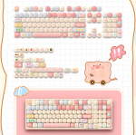 BỘ KEYCAP AKKO PIGGY PARTY CUTE (PBT/MOG PROFILE/139 PHÍM)