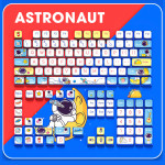 BỘ KEYCAP PUDDING SIDE TRANSPARENT BLUE ASTRONUAT (PBT/ASA PROFILE/125 PHÍM)