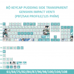 BỘ KEYCAP PUDDING SIDE TRANSPARENT GENSHIN VENTI (PBT/SAX PROFILE/125 PHÍM)