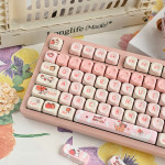 BỘ KEYCAP DYE-SUB AUTUMN PINK PUPPY (PBT/MOA PROFILE/140 PHÍM)