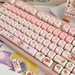 BỘ KEYCAP DYE-SUB AUTUMN PINK PUPPY (PBT/MOA PROFILE/140 PHÍM)