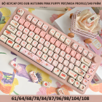 BỘ KEYCAP DYE-SUB AUTUMN PINK PUPPY (PBT/MOA PROFILE/140 PHÍM)