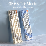 BÀN PHÍM CƠ LANGTU GK65 MULTI MODES SKY BLUE GOLDEN SILVER SWITCH