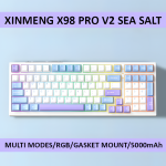 BÀN PHÍM CƠ XINMENG X98 PRO V2 MULTI MODES SEA SALT WHITE JADE SWITCH