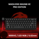 BÀN PHÍM CƠ MADLIONS MAD68 BLACK PRO EDITION YELLOW MAGNETIC SWITCH (RAPID TRIGGER/8000HZ/RGB)