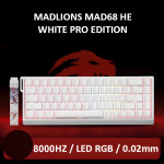 BÀN PHÍM CƠ MADLIONS MAD68 WHITE PRO EDITION YELLOW MAGNETIC SWITCH (RAPID TRIGGER/8000HZ/RGB)